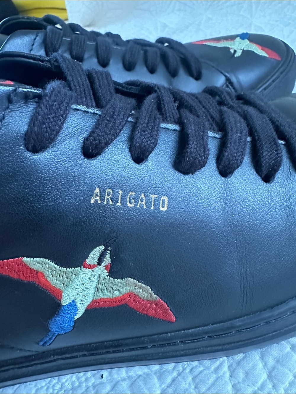 Axel Arigato Black Leather Sneakers with Multicolor Bird Embroidery - Picture 2 of 13
